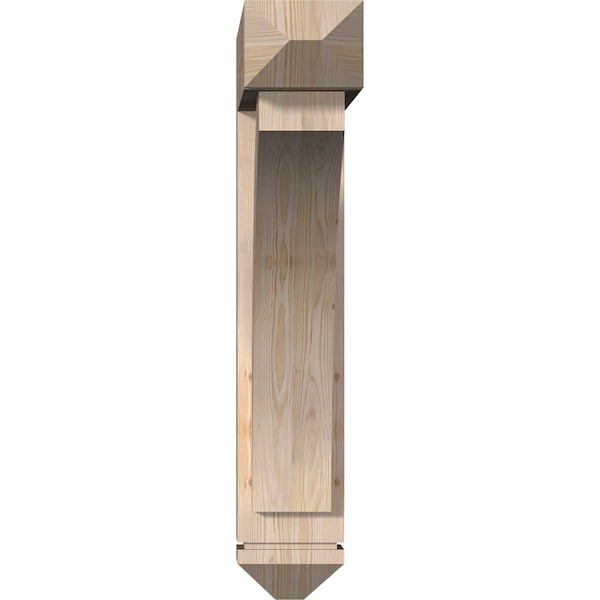 Thorton Arts And Crafts Smooth Bracket W/ Offset Brace, Douglas Fir, 7 1/2W X 32D X 40H